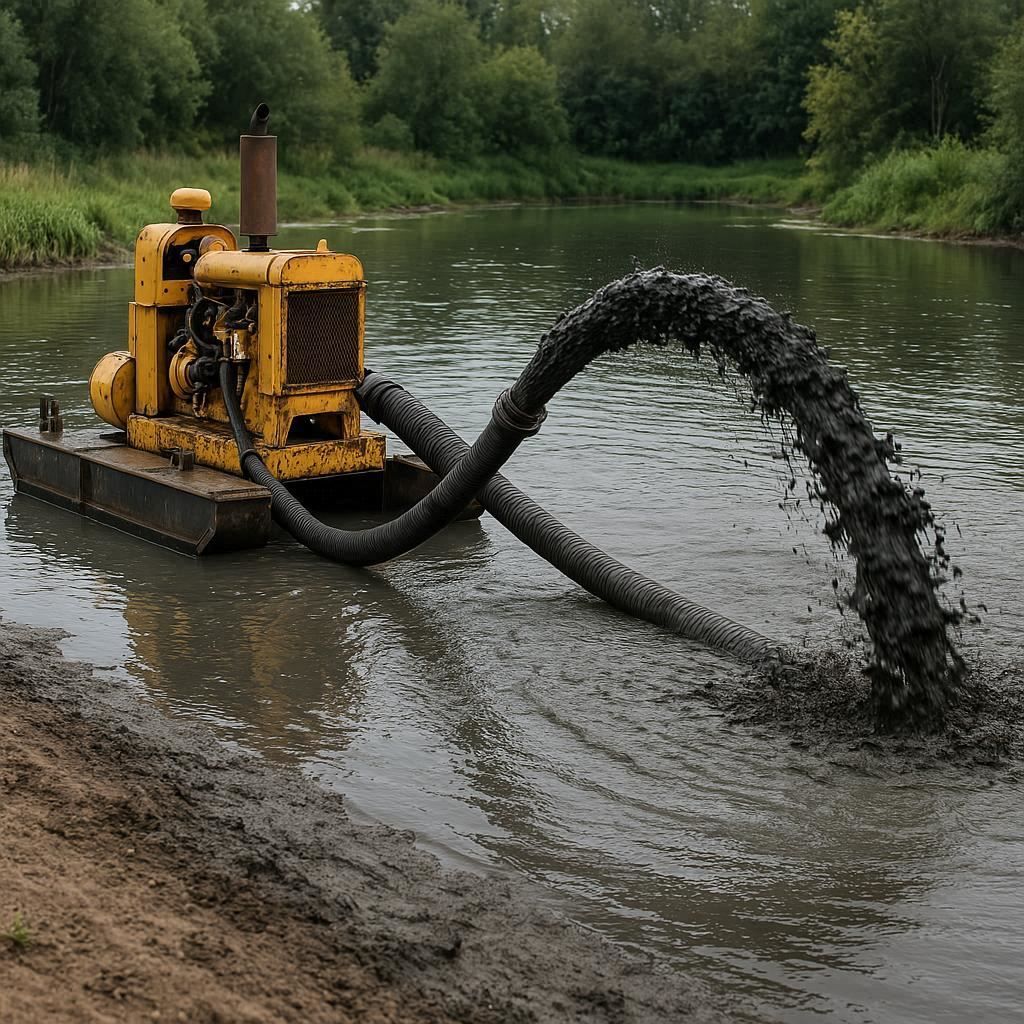 Очистка прудов и водоемов от ила в Истре