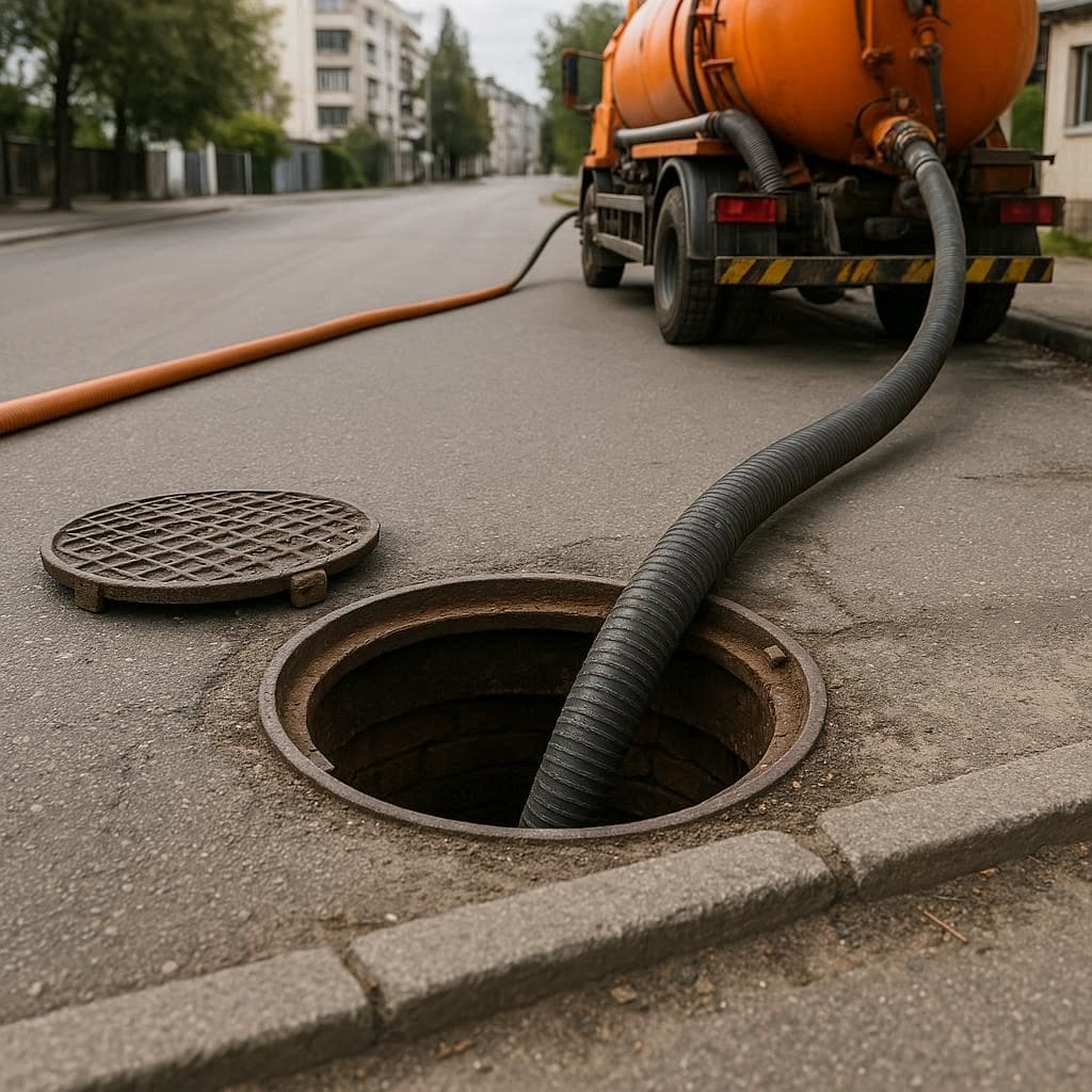 Плановое обслуживание канализации в Котове, Городской округ Истра